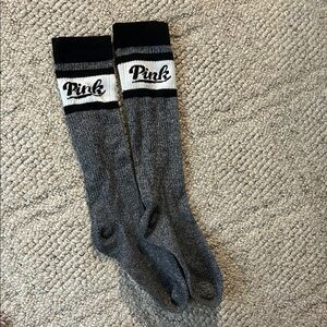 PINK Victoria's Secret Black and Gray Casual Socks
